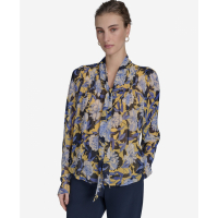 Tommy Hilfiger 'Floral-Print Pleated Tie-Neck Blouse' pour Femmes