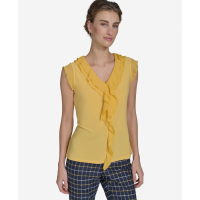 Tommy Hilfiger Women's 'Mixed-Media Ruffle-Front Blouse'
