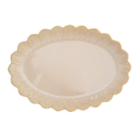 Easy Life Set Of 4 Oval Serving Plate Beige Fleuri