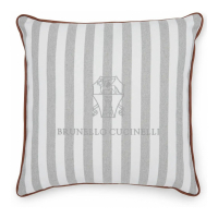 Brunello Cucinelli Men's 'Logo-Embroidered Striped' Decorative Cushion