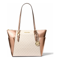 Michael Kors 'Charlotte Large Signature Logo and Metallic Top-Zip' Tote Handtasche für Damen