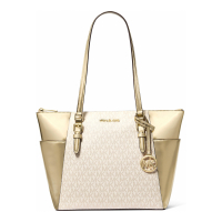 Michael Kors 'Charlotte Large Signature Logo and Metallic Top-Zip' Tote Handtasche für Damen