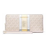 Michael Kors 'Jet Set Travel Large Signature Logo and Metallic Continental' Portemonnaie für Damen