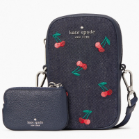Kate Spade 'Cherry Embroidered Denim Rosie' Telefon Brieftasche für Damen