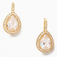 Kate Spade Boucles d'oreilles 'Gold-Tone Pavé Halo Drop' pour Femmes