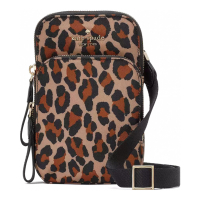 Kate Spade Women's 'Chelsea Leopard North South Dual Zip' Crossbody Phone Wallet