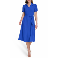 DKNY 'Collared Tie Waist' Midi Kleid für Damen