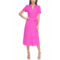 DKNY 'Collared Tie Waist' Midi Kleid für Damen
