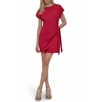 DKNY 'Side Tie Short Sleeve Stretch Cotton' Mini Kleid für Damen