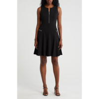DKNY 'Front Zip Sleeveless' Fit & Flare Kleid für Damen