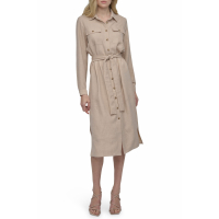 DKNY 'Long Sleeve Belted Midi' Hemdkleid für Damen
