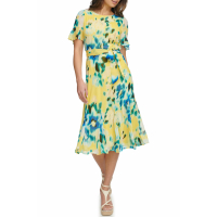 DKNY 'Floral Godet Sleeve' Fit & Flare Kleid für Damen