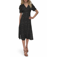 DKNY 'Polka Dot V-Neck Short Sleeve' Fit & Flare Kleid für Damen