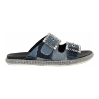 Guess 'Funzya Embellished Double Band Footbed' Flache Sandalen für Damen