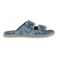 Guess 'Funzya Embellished Double Band Footbed' Flache Sandalen für Damen