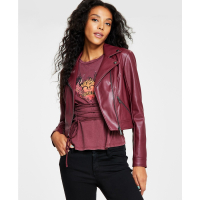 Guess 'Venom Faux-Leather Moto' Crop Jacke für Damen