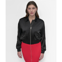 DKNY 'Long-Grommet-Trim-Sleeve Satin' Bomberjacke für Damen