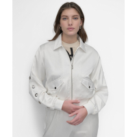 DKNY 'Long-Grommet-Trim-Sleeve Satin' Bomberjacke für Damen