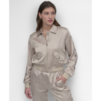 DKNY 'Long-Grommet-Trim-Sleeve Satin' Bomberjacke für Damen