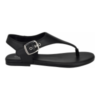 Calvin Klein 'Moraca Buckle T-Strap Flat Sandals' pour Femmes