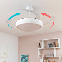 Innovagoods Ventilateur de Plafond avec Lumière LED et 4 Pales Rétractables KeteezBlanc 72 W Ø49-104 cm