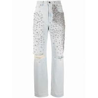 Golden Goose Deluxe Brand 'Kim Cabochon-Crystal Bleached' Jeans für Damen
