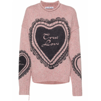 Acne Studios Pull 'Heart-Print Chunky-Knit' pour Femmes