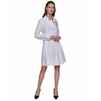 Karl Lagerfeld Paris Robe chemise 'Collared Drop-Waist Long-Sleeve' pour Femmes