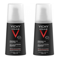 Vichy Homme Déodorant Vaporisateur Ultra-Frais' - 100 ml, 2 Pièces