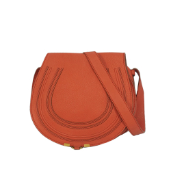 Chloé B Chloe Orange Calf Leather Marcie Crossbody Bag France