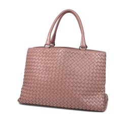 Bottega Veneta AB Bottega Veneta Pink Lambskin Leather Leather Intrecciato Tote Italy