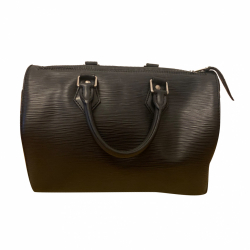 Louis Vuitton Speedy black herringbone leather