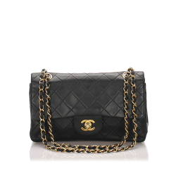 Chanel AB Chanel Black Lambskin Leather Leather Classic Small Double Flap Bag France