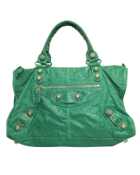 Balenciaga Motocross Emerald Leather Bag