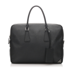 Prada AB Prada Black Calf Leather Saffiano Business Bag Italy