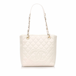 Chanel AB Chanel White Caviar Leather Leather Caviar Petite Shopping Tote ITALY