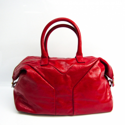 Yves Saint Laurent Easy 279077 Women's Patent Leather Handbag Red Color