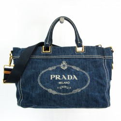 Prada Women's Denim Handbag,Shoulder Bag Blue,Brown