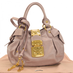 Miu Miu MIU handbag pink gold color leather shoulder bag 2WAY Ladies r7168