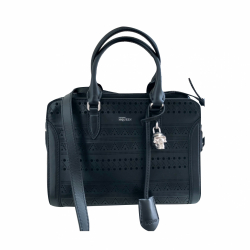 Alexander McQueen Padlock Black Leather Tote Bag