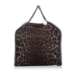 Stella McCartney B Stella McCartney Brown Pony Hair Natural Material Leopard Print Falabella Fold-Over Tote Italy