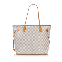 Louis Vuitton B Louis Vuitton White with Blue Damier Canvas Canvas Damier Azur Neverfull MM France