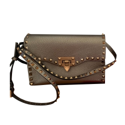 Valentino Small Rockstud Crossbody Bag Metallic