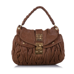 Miu Miu B Miu Miu Brown Calf Leather Coffer Satchel Turkey