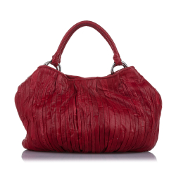 Miu Miu B Miu Miu Red Calf Leather Quilted Tote Bag France