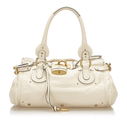 Chloé B Chloe White Calf Leather Paddington Shoulder Bag France