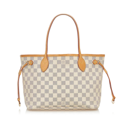 Louis Vuitton B Louis Vuitton White with Blue Damier Canvas Canvas Damier Azur Neverfull PM France