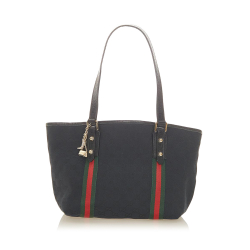 Gucci B Gucci Black with Multi Canvas Fabric GG Jolicoeur Tote Bag Italy