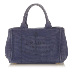 Prada B Prada Purple Canvas Fabric Canapa Logo Satchel Italy