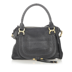 Chloé B Chloe Black Calf Leather Marcie Satchel France